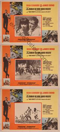 9f592 YOU ONLY LIVE TWICE 3 Mexican LCs '67 art of Sean Connery as James Bond by Robert McGinnis!