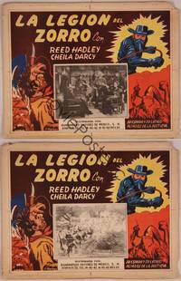 9f614 ZORRO'S FIGHTING LEGION 2 Mexican LCs '50s serial, cool Marias border art!