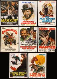 9f007 LOT OF 28 ITALIAN 1 & 2 PANELS 28 posters '60s-80s kung fu, crime, spaghetti westerns & more!