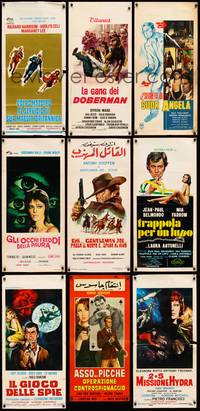 9f009 LOT OF 50 ITALIAN LOCANDINAS 50 posters '60s-70s including spaghetti westerns & spy movies!