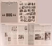 9f101 BUG pressbook '75 wild horror image of screaming girl on phone with flaming insect!