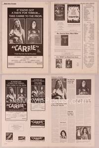 9f115 CARRIE pressbook '76 Stephen King, Sissy Spacek before and after her bloodbath at the prom!