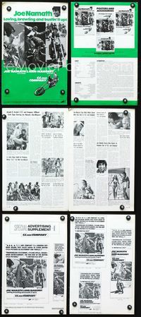 9f107 C.C. & COMPANY pressbook '70 great images of Joe Namath on motorcycle, biker gang!