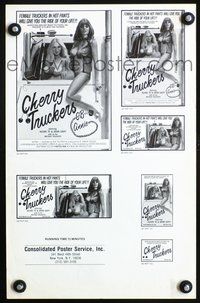 9f126 CHERRY TRUCKERS pressbook '76 artwork of sexy barely-clothed female truckers!