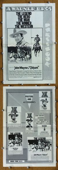 9f131 CHISUM pressbook '70 Andrew V. McLaglen, Forrest Tucker, The Legend big John Wayne!