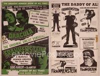 9f182 DRACULA/FRANKENSTEIN pressbook '51 Karloff & Lugosi classic double-bill!