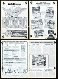 9f186 DUMBO/LEGEND OF LOBO pressbook '72 Walt Disney double-bill, Elephants & Wolves!
