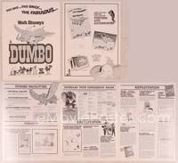 9f185 DUMBO pressbook R72 art from Walt Disney circus elephant classic!