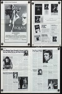 9f197 EQUUS pressbook '77 Richard Burton, Peter Firth, really cool artwork by Bob Peak!