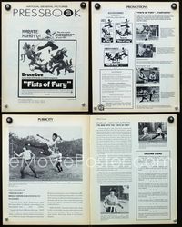 9f209 FISTS OF FURY pressbook '73 Bruce Lee, Tang shan da xiong, kung fu!