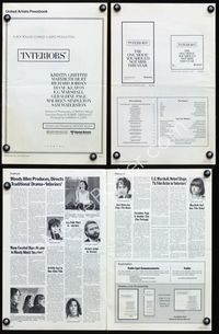 9f280 INTERIORS pressbook '78 Woody Allen, Diane Keaton, Mary Beth Hurt, Kristin Griffith