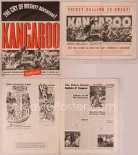9f298 KANGAROO pressbook '51 Maureen O'Hara, Peter Lawford, dramatic Australian outback art!
