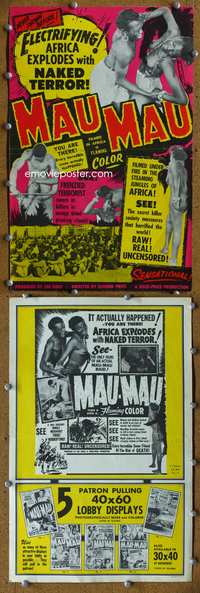 9f342 MAU-MAU pressbook '50 Elwood Price directed jungle documentary, sex-mad natives!