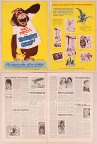 9f347 MONKEY'S UNCLE pressbook '65 Walt Disney, Annette Funnicello, wacky art of ape!