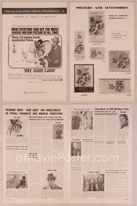 9f358 MY FAIR LADY pressbook '64 classic art of Audrey Hepburn & Rex Harrison by Bob Peak!