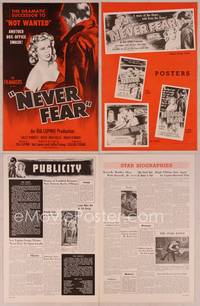 9f364 NEVER FEAR pressbook '50 Ida Lupino polio romance, art of sexy Sally Forrest!