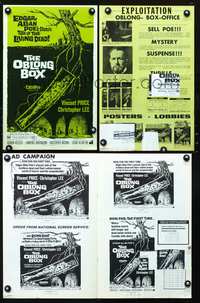 9f369 OBLONG BOX pressbook '69 Vincent Price, Christopher Lee, Edgar Allan Poe, cool horror art!