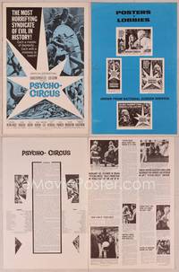 9f400 PSYCHO-CIRCUS pressbook '67 most horrifying syndicate of evil, cool art of terrorized girl!