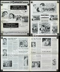 9f417 ROMAN HOLIDAY pressbook '53 many different images of Audrey Hepburn & Gregory Peck!