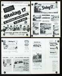 9f452 STALAG 17 pressbook '53 William Holden, Robert Strauss, Billy Wilder WWII POW classic!