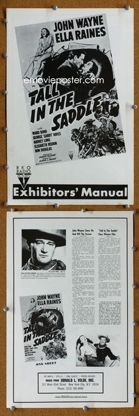 9f473 TALL IN THE SADDLE pressbook R60s great images of John Wayne & pretty Ella Raines!