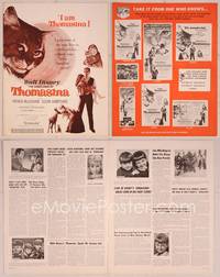 9f494 THREE LIVES OF THOMASINA pressbook '64 Walt Disney, great art of smiling cat!