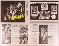 9f513 TRAUMA pressbook '62 John Conte, Lorrie Ricahrds, psycho-thriller nightmare!