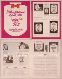 9f533 WHAT'S UP DOC pressbook '72 Barbra Streisand, Ryan O'Neal, directed by Peter Bogdanovich!
