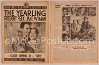 9f554 YEARLING pressbook '46 Gregory Peck, Jane Wyman, Claude Jarman Jr., classic!