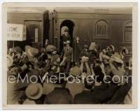 9g033 BATTLING BUTLER 8x10 still '26 bewildered Buster Keaton exiting train to huge crowd!