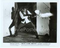 9g051 BONNIE & CLYDE 8x10 still '67 close image of Warren Beatty shooting tommy gun in doorway!