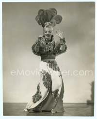 9g068 CARMEN MIRANDA 7.5x9.5 still '40s full-length portrait in cool outfit with outrageous hat!
