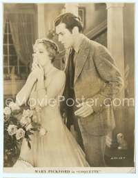 9g088 COQUETTE 7.5x9.5 still '29 close up of Mary Pickford & concerned Johnny Mack Brown!