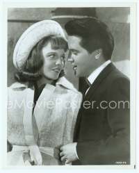 9g111 DOUBLE TROUBLE 8x10 still '67 close up of Elvis Presley putting the moves on Annette Day!