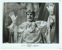9g115 DR. PHIBES RISES AGAIN 8x10 still '72 close up of creepy Vincent Price with arms in the air!