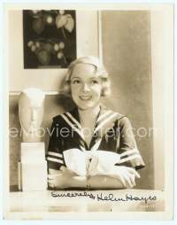 9g179 HELEN HAYES signed 8x10 still '30s close up seated smiling portrait wearing sailor outfit!