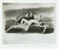 9g184 HORROR OF DRACULA 8x10 still '58 cool art of vampire putting sexy girl into coffin!