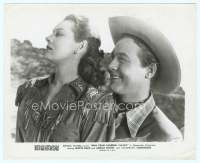 9g281 MAN FROM RAINBOW VALLEY 8x10 still '46 close up of cowboy Monte Hale & Adrian Booth!