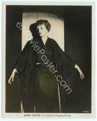 9g295 MARY ASTOR 8x10 still '20s full-length c/u wearing a black silk robe and looking pensive!
