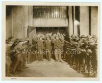9g343 PARDON US 8x10 still '31 convicts Stan Laurel & Oliver Hardy held at gunpoint by many guards
