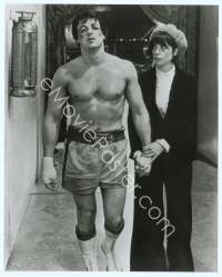 9g381 ROCKY 8x10 still '77 full-length boxer Sylvester Stallone with Talia Shire after fight!
