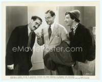 9g383 ROOM SERVICE 8x10 still '38 wacky Groucho Marx & Chico Marx examine business card!