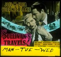 9h110 SULLIVAN'S TRAVELS glass slide '41 sexiest Veronica Lake, Joel McCrea, Preston Sturges