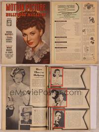 9h036 MOTION PICTURE magazine January 1944, head & shoulders close up of Maureen O'Hara!