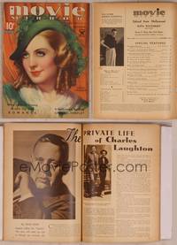 9h010 MOVIE MIRROR magazine October 1934, wonderful art of pretty Norma Shearer by Alice Mozert!