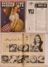 9h023 SCREEN LIFE magazine December 1941, portrait of sexy Paulette Goddard with wicker baskets!