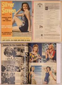 9h031 SILVER SCREEN magazine August 1944, sexy Gene Tierney in bathing suit in Laura!