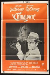 9j515 CHINATOWN Aust 1sh '75 great art of smoking Jack Nicholson & Faye Dunaway, Roman Polanski!