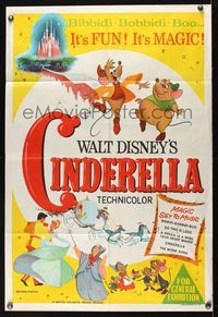 9j516 CINDERELLA Aust 1sh R60s Walt Disney classic romantic musical fantasy cartoon!