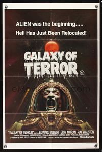 9j527 GALAXY OF TERROR Aust 1sh '81 Hell has just been relocated, creepy astronaut image!